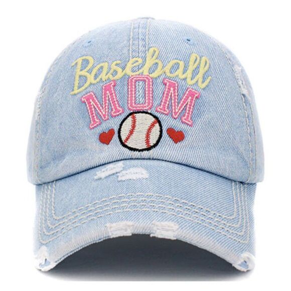 2/$30 Ladies Denim Baseball Mom Ball Cap - Picture 1 of 6